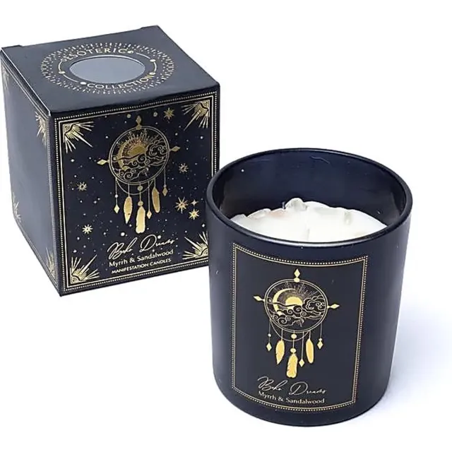 Song of India Pure Works - Boho Dreams - Manifestatie - Geurkaars - Bergkristal - Myrrh - Sandalwood - 20 branduren - Song of India