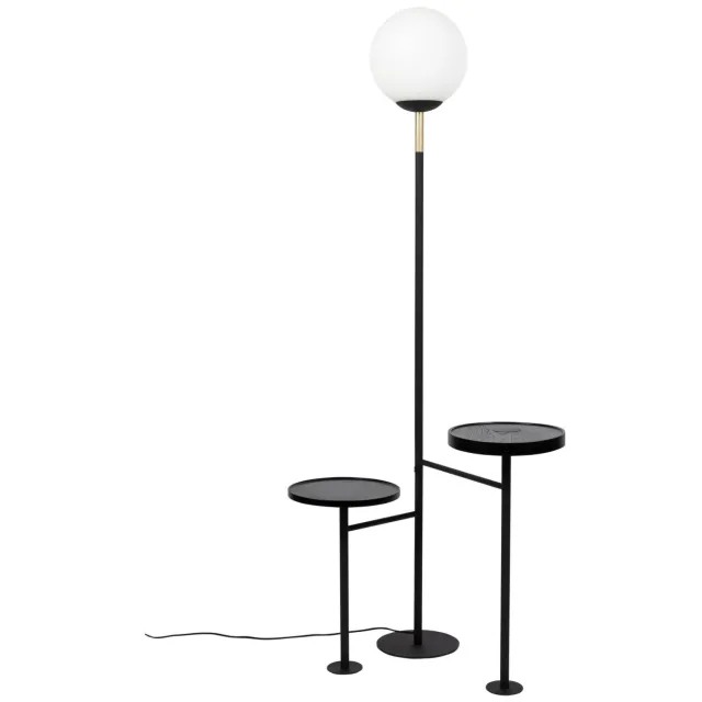 Zuiver Orion vloerlamp/ staande lamp met bijzettafel - Zwart