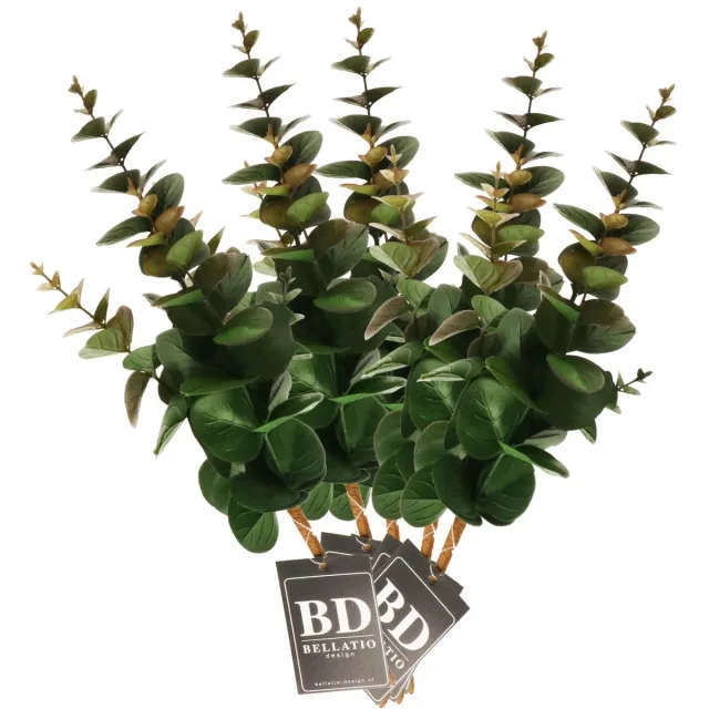 Bellatio Design Kunstplant takken Eucalyptus Bella - 5x - 38 cm - groen - decoratie bladgroen