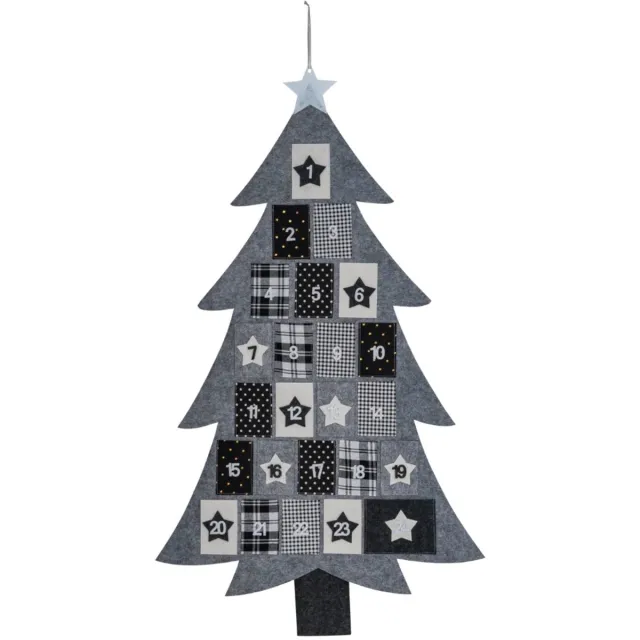 livarno home Adventkalender om zelf te vullen - Kerstboom - ca. B 61 x H 106 cm; Grijs