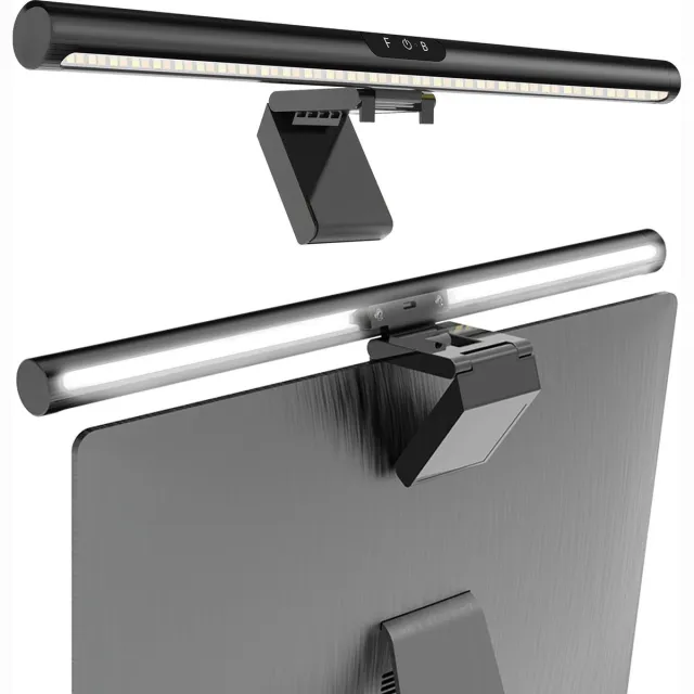 Revalk Monitor lamp Met Backlight - Bureaulamp - Leeslamp - Klemlamp - Light Bar - Dimbaar - Verschillende kleurinstellingen - Zwart
