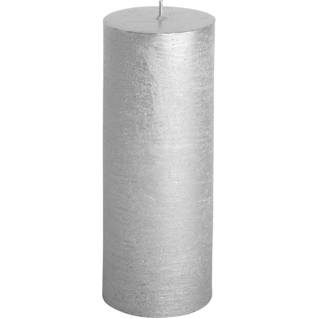 Gusta Rustieke kaars ø7x18cm zilver - Gusta®