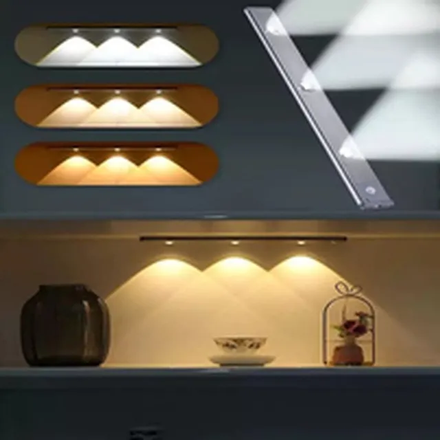 PomBoo Ledlamp - USB - Bewegingssensor - Multicolor - Zwart kleur - 3 Lichtpunten - 40 cm - Magneet. Black