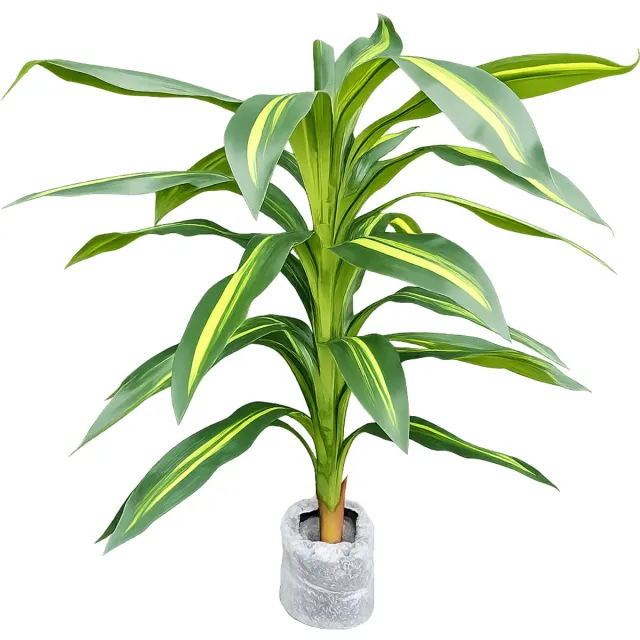 M.T.C Kunstplant-Nep plant-Boompje-Kunsbloemen-Dracaena -120 cm Groen -Geel