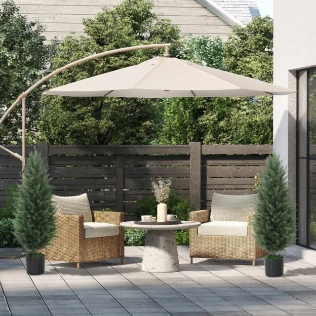 FloraGrace Kunstplant – 2-Delige Set 90 cm – Natuurgetrouwe Cipreslook – Kunststof – Groen – Voor Binnen en Buiten – UV-Bestendig met Pot Green