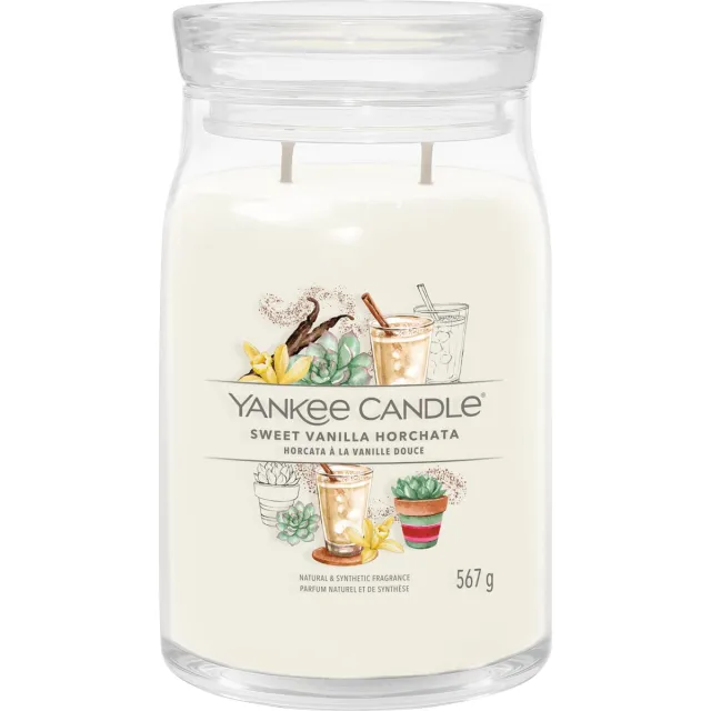 Yankee Candle Sweet Vanilla Horchata Large Jar Geurkaars - 90 branduren - twee lonten Creme