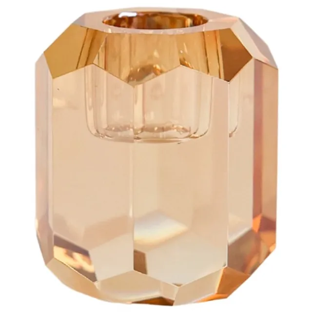 Aifcandles Glazen kandelaar kristal beige champagne – Ø2,2 cm – luxe design – Aifcandles Champange