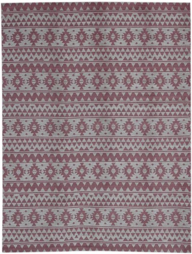 Padiro elegant platgeweven vloerkleed 160 x 230 cm - oudroze - vintage patroon - binnen en buiten - voor vloerverwarming - van polyester