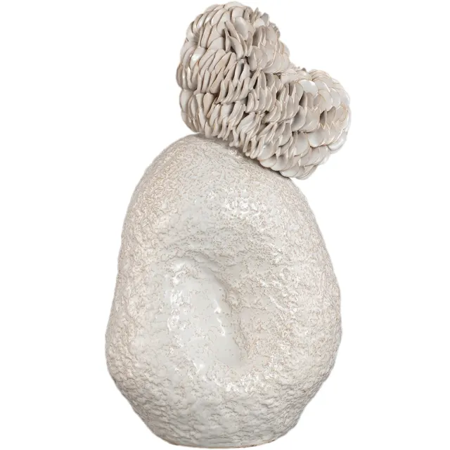 PTMD Jayse Cream Ceramic Statue Irregular Shape B Naturel