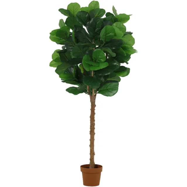 Trendyplants Kunst Ficus Lyrata Tree - Tabaksplant - Kunstplant - Hoogte 160cm - Potmaat Ø20cm Groen