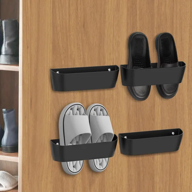 Unyqoos Ruimtebesparende wandmontage schoenenorganizer voor caravans en kleine ruimtes Zwart
