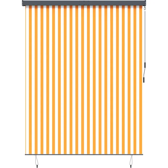 vidaXL Rolgordijn Wit en Oranje 200 x 250 cm Stof en Aluminium