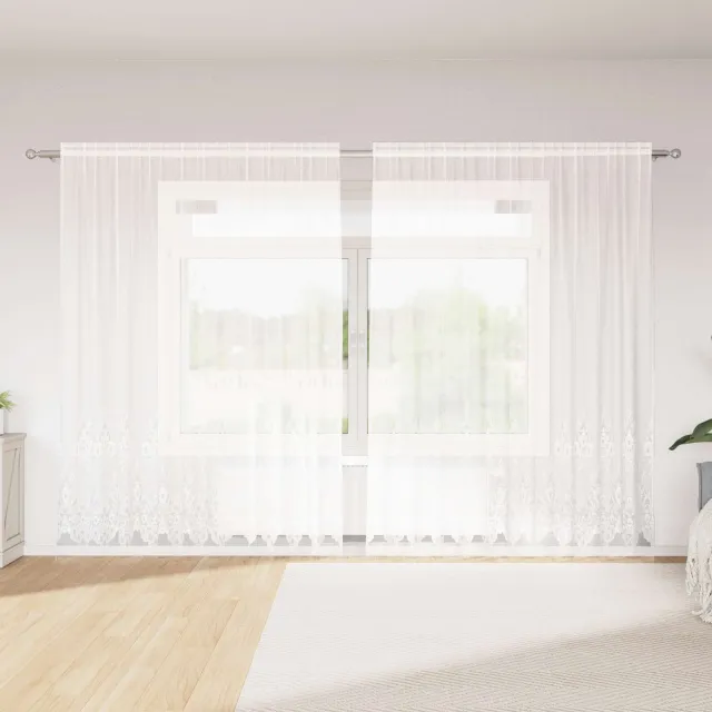 vidaXL Kantgordijn Wit 220 x 300 cm Polyester