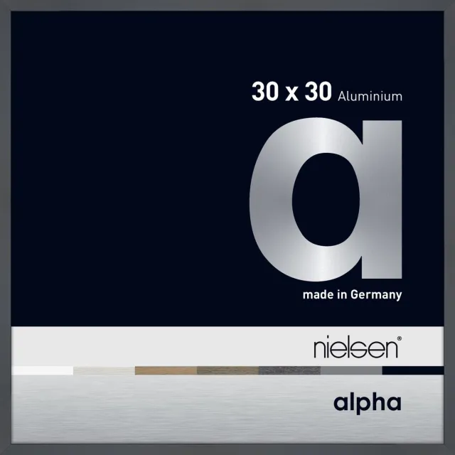 Nielsen Alpha Aluminium Wissellijst Glossy Dark Grey 30x30cm Donkergrijs-glanzend