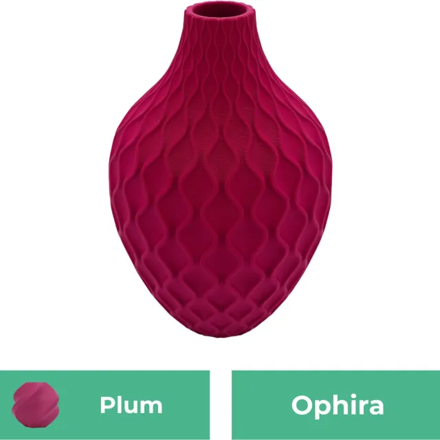 Lovora Ophira moderne vaas – Decoratieve vaas - Plum - 3d geprinte vaas – geschikt voor droogbloemen - 34CM