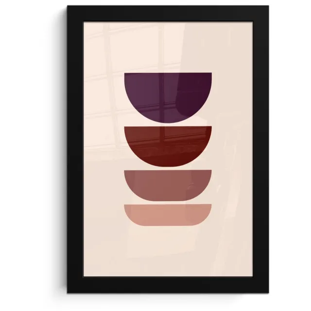 FrameYourWall Poster in lijst - Fotolijst 20x30 cm - Posters - Harmonieus - Symmetrisch - Rood - Posterlijst zwart - Decoratie - Wanddecoratie woonkamer - Muurdecoratie slaapkamer