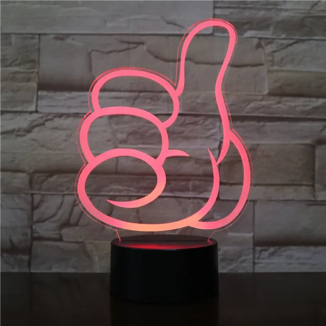 MC Living 3D Led Lamp Met Gravering - RGB 7 Kleuren - Duim