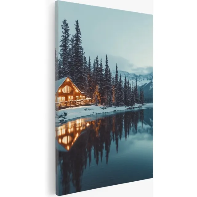 Saammp Canvas Schilderij - Natuur - Kanos- landschap - 75x100 - Foto op canvas - Wanddecoratie - Muurdecoratie Woonkamer - Slaapkamer decoratie - Canvas Print Multicolor
