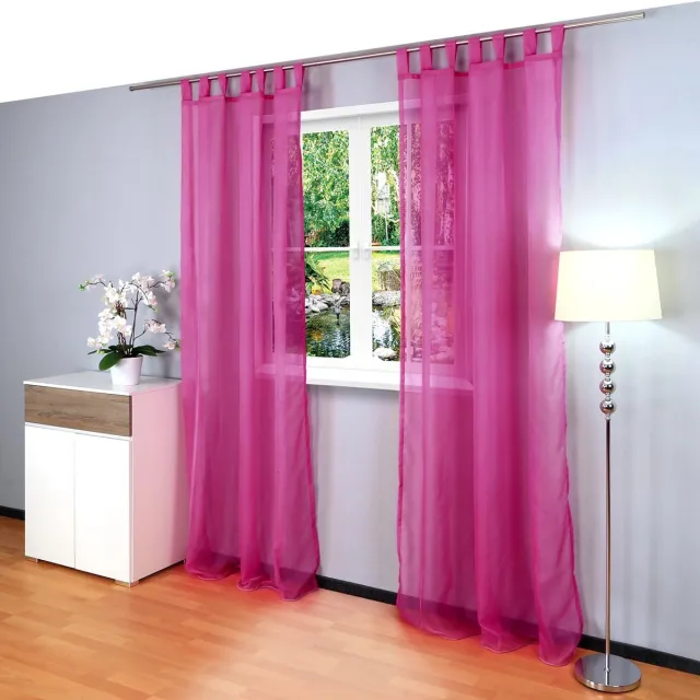 Ibenzoa Transparante Voilegordijnen Set Met Luxueuze Afwerking In Diverse Kleuren Voor Een Elegante Uitstraling roze