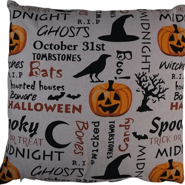 Linen & More Kussen Halloween Kussen | 45 X 45 | Sierkussen Voor Woonkamer Of Slaapkamer Grijs
