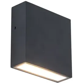Lutec Buitenwandlamp Gemini - Zwart - Warm Wit - 9,2w