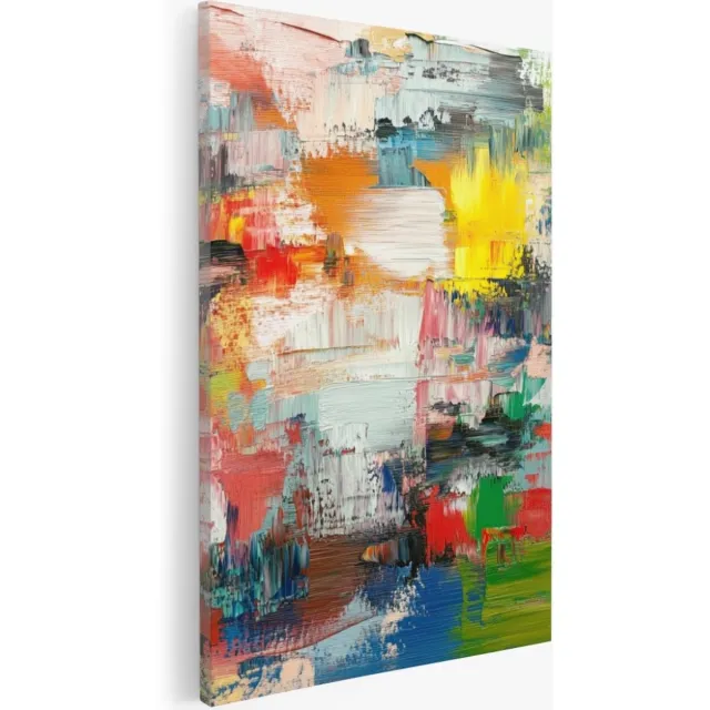 Saammp Canvas Schilderij - Kleurrijk patroon - Abstract - 40x60 - Foto op canvas - Wanddecoratie - Muurdecoratie Woonkamer - Slaapkamer decoratie - Canvas Print Multicolor