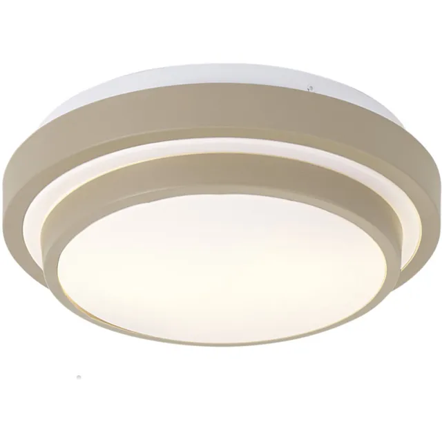 QAZQA moderne plafondlamp, plafonniere - Walden - taupe, rond, 2-lichts, 34cm, ideale badkamerlamp, buitenverlichting lamp
