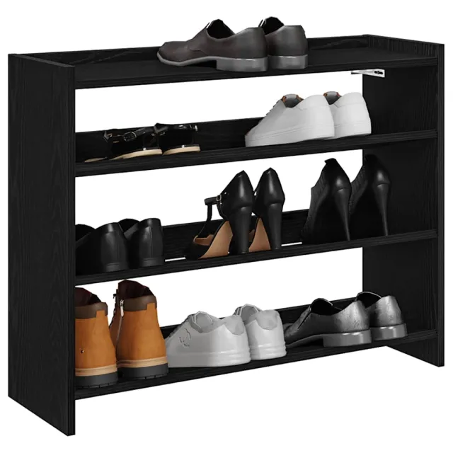 vidaXL Schoenenrek 80x25x62 cm bewerkt hout zwart