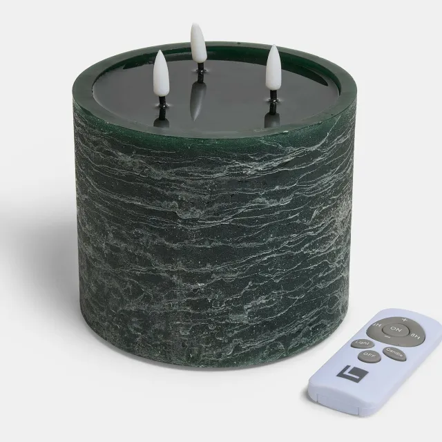 Loberon Ledstompkaars Solería groen