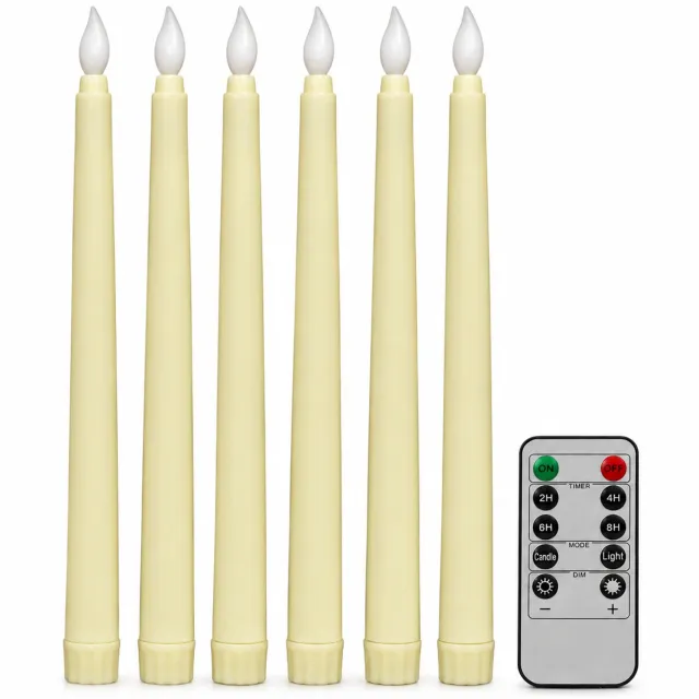 SWGOTA led kaarsen - 1 stuk, ivoorwit, met glad oppervlak, vlamvormige top en afstandsbedieningsfunctie, voor bruiloften en tafeldecoratie