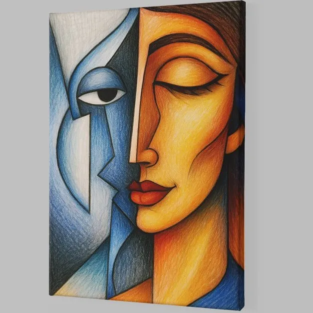 Trendex Global Canvas Schilderij - Vrouwelijke Harmonie - Abstract - Kunst - Wall Art - Wanddecoratie - 150x100x2 cm Bruin