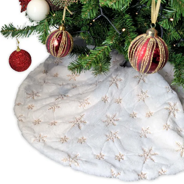 Unique Living Kerstboomrok Amara - 120x120cm - Wit