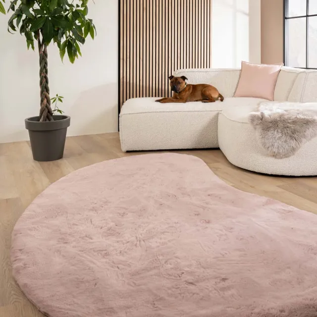 Tapeso Fluffy vloerkleed organisch - Comfy Plus roze 230x352