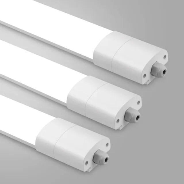 Oraymin 3x LED Batten 60cm IP66 - Lichtbalk 20W 2200LM 4000K Koppelbaar - Werkplaats Kelder Garage Opslag wit