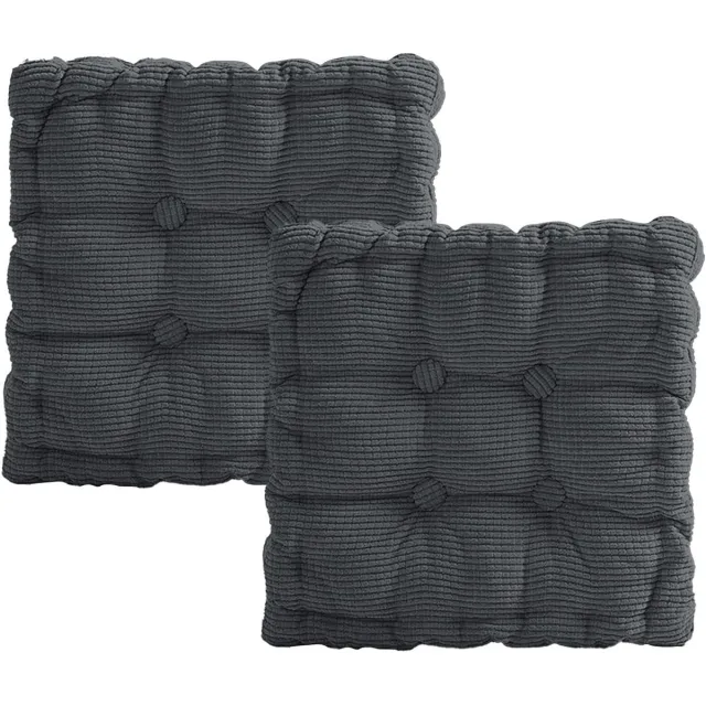 Unyqoos Set van twee dikke zitkussens 40x40 cm voor binnen en buiten gebruik donkergrijs