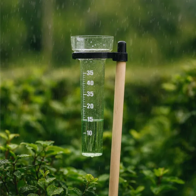 brash Regenmeter - Regenmeter met Grondpen - Regenmeter tuin - Transparant - Incl Houder en Stok