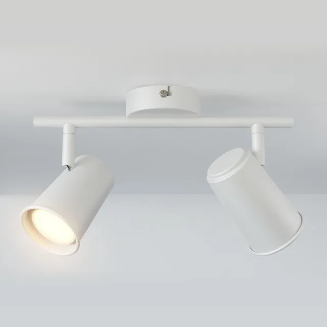 HOFTRONIC Riga LED Plafondspot 2 Lichts GU10 2700K Warm wit - Wit - Spotje - Opbouwspot L274mm - Modern - Plafondlamp Woonkamer, Slaapkamer, Gang, Keuken