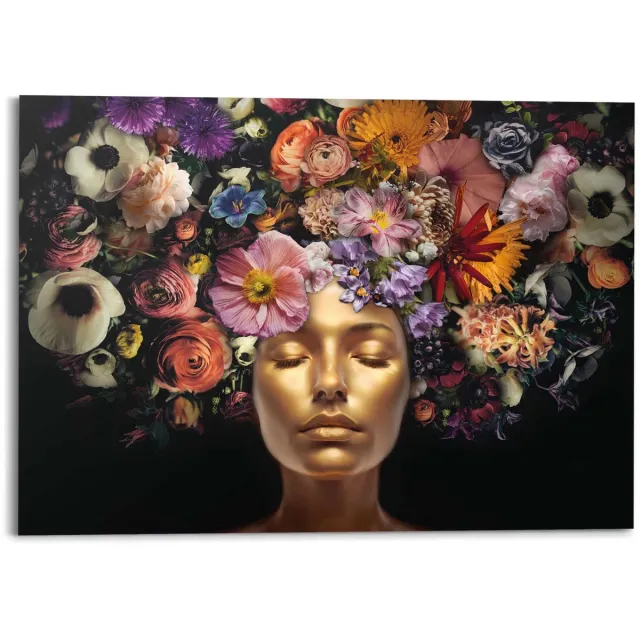 Reinders Schilderij Hoofd met bloementooi - 100 x 140 - Hout - REINDERS