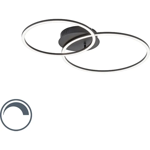 Paul Neuhaus julka - Moderne LED Dimbare Plafondlamp met Dimmer - 1 lichts - L 700 mm - Zwart - Woonkamer | Slaapkamer | Keuken