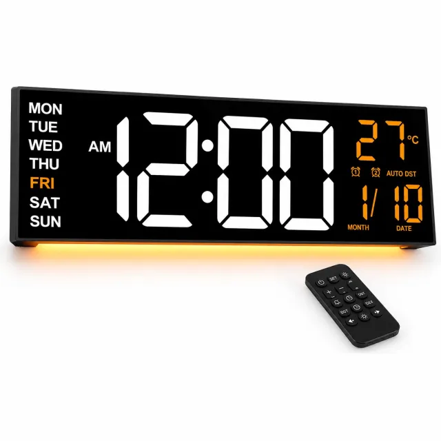 Mura Logistiek Mura Klok - Digitale wekker - 42 cm - Zwart