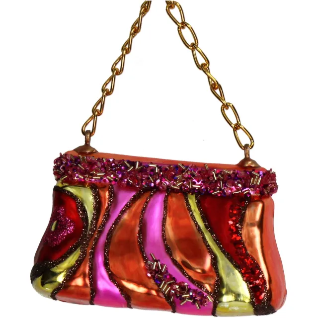 HD Collection Ornament kerstbal Tas Glas Multi 10.2 cm HD Collection