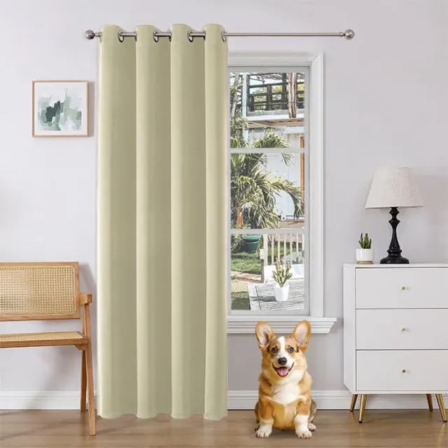 Ibenzoa Verduisterende Deurgordijnen Met Thermische Bescherming en Geluidsisolatie Voor Comfortabele Ruimtes lichtbeige