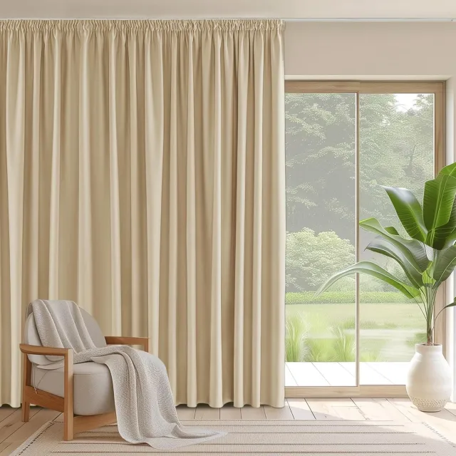 Famanu Gordijn - 1 stuk - Verduisterende - Warmte-isolerende - 300*245cm - Biscotti Beige