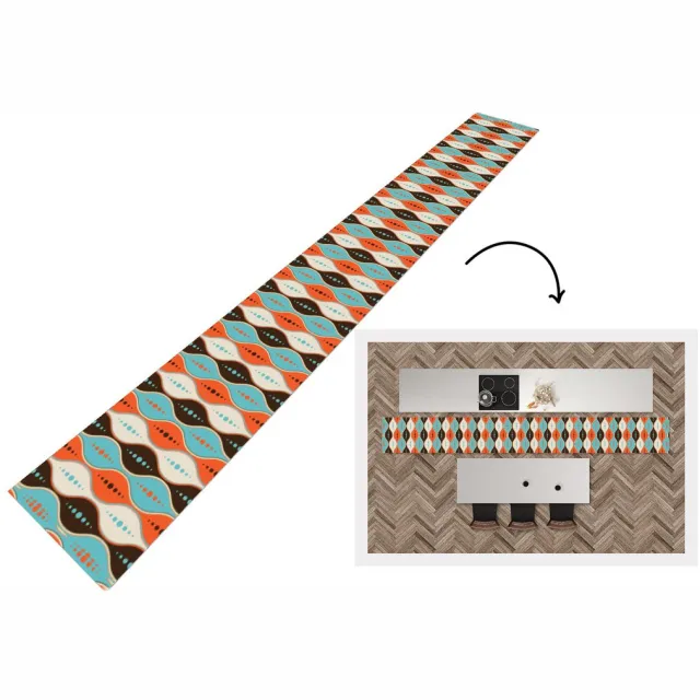 KitchenYeah Keukenloper - Keukenmat vinyl Retro - Cirkel - Design - Keukenmatten loper - Keuken vloerkleed tapijt, foto 3
