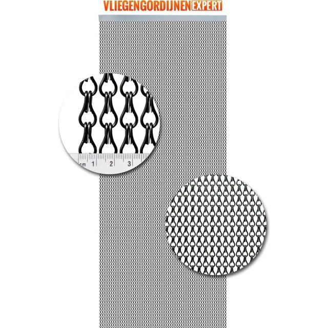 Vliegengordijnenexpert® Vliegengordijn Aluminium - 90 x 210cm - Antraciet 90 x 210 cm Op het kozijn