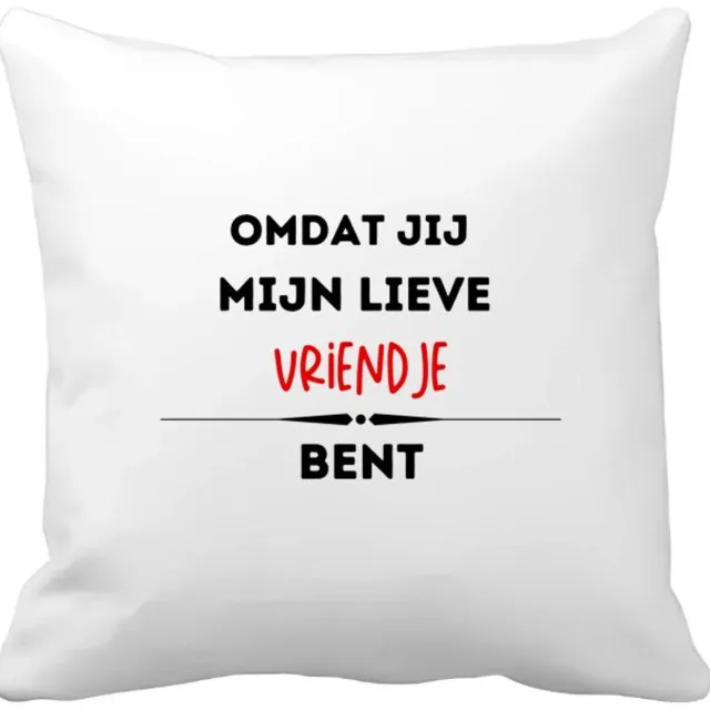 Akyol omdat jij mijn lieve vriendje bent Kussen hoes - Vriend/vriendin - de liefste vriend - valentijnsdag - verjaardag - cadeautje voor vriendje - kado - geschenk - 40 bij 40 cm Multicolor