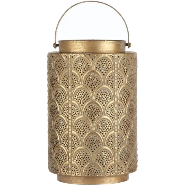 Mica Decorations Viola windlicht - 15x15x23 cm - Ijzer - Goud
