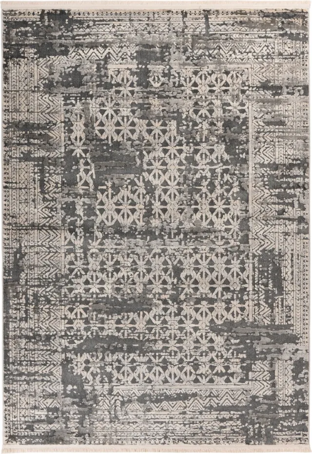 Padiro design laagpolig vloerkleed - lichtbeige - modern abstract ontwerp - voor vloerverwarming - van polypropyleen en katoen