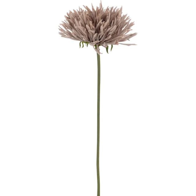 J-Line kunstbloem Chrysant - kunststof - grijs/roze - 12 stuks