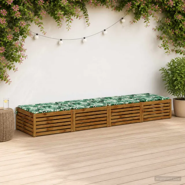 vidaXL Zitkussens SOEST 4 st 100% Polyester Bladpatroon 60 x 60 x 3 cm Groen